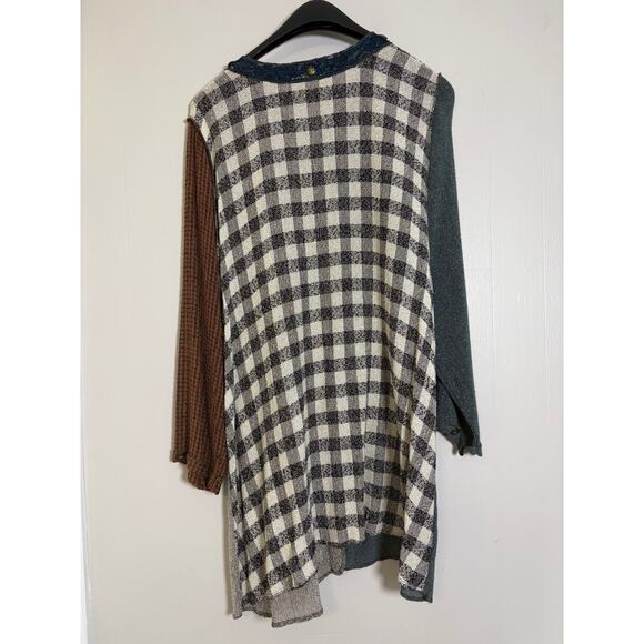 Look Boho Patchwork Raw Seam Multi-pattern Multi-fabric Size 1 Top Pant Set - Picture 9 of 10